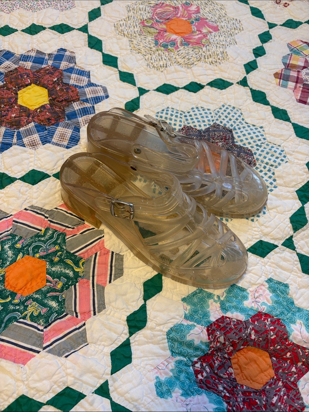 Transparent Glitter Jelly Sandals